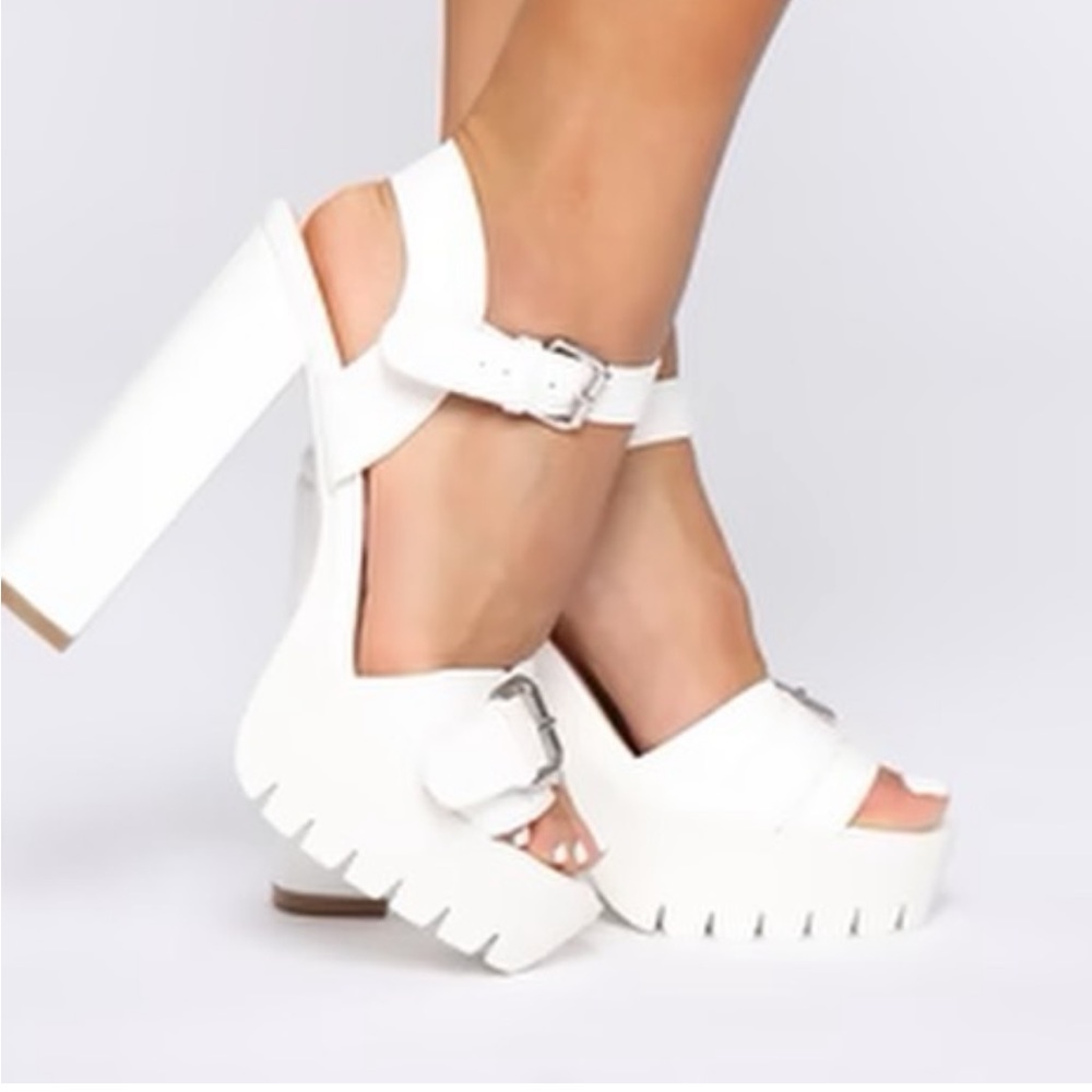 Fashion nova white heels
